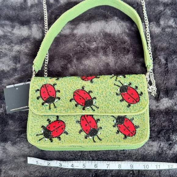NEW America and Beyond Ladybug Viral Beaded Bag - Picture 3 of 11